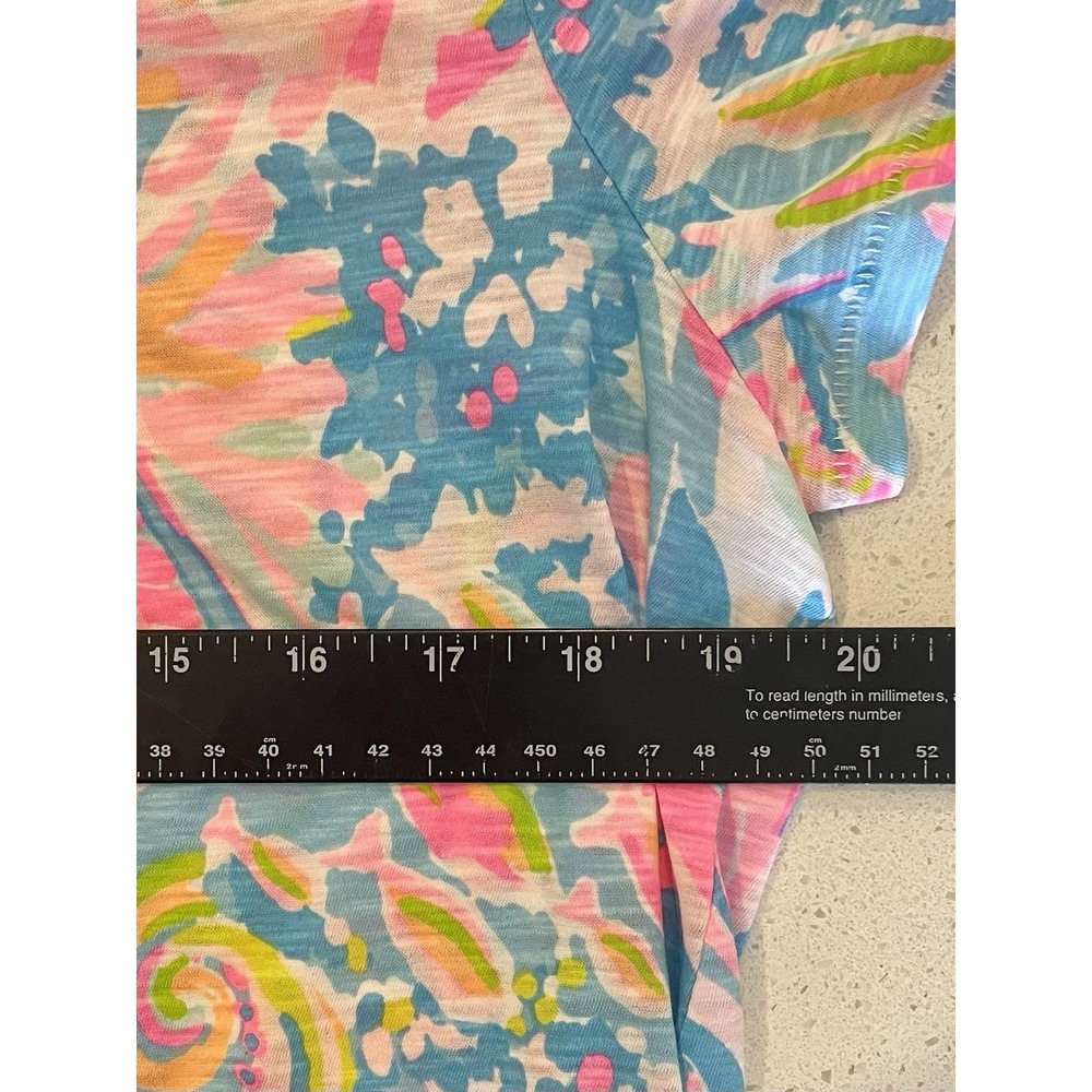 New Lilly Pulitzer Etta Top V Neck T Shirt Knit Size XL Carnival Coral X Large - Picture 7 of 9